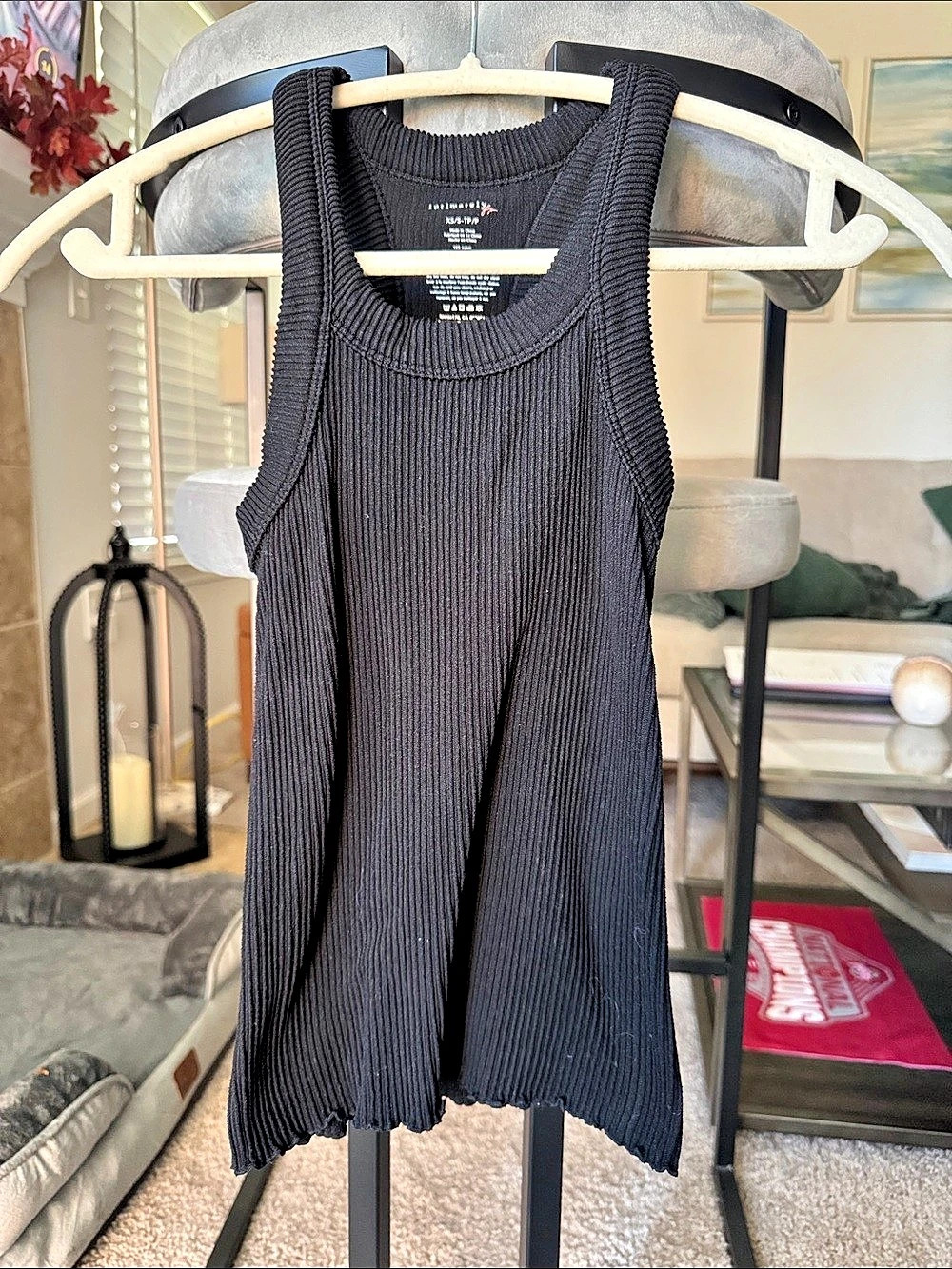 Intimately Free People Ribbed Tank in Black Size XS/S Like New